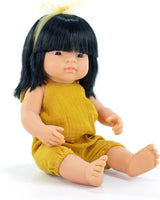 Muñeca Miniland, 38 cm, niña asiática. Fabricado en España. Anatómicamente correcto. Colección Mi amigo y yo