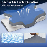 Almohada viscoelástica Almohada para el cuello Almohada ortopédica: diseño ergonómico Forma hueca para personas que duermen de lado, boca arriba y boca abajo Gris Almohadas ortopédicas cervicales Naty Shop