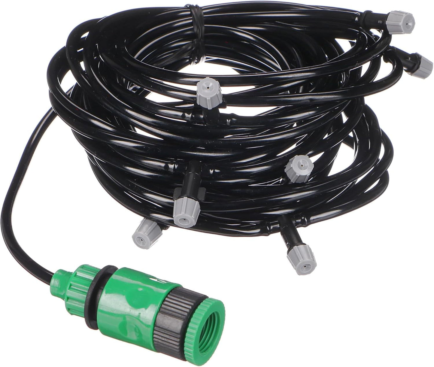 Manguera pulverizadora de jardín GARDEN MIST 20 m | Manguera de riego flexible con 20 boquillas | Riego, refrigeración en días calurosos | Para invernaderos, pérgolas, arbustos | Fácil de usar, negro