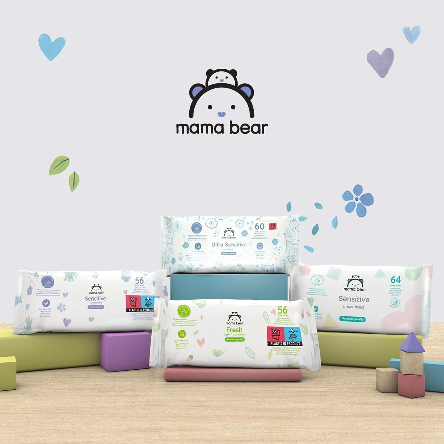 Naty Shop Mama Bear Toallitas para bebés sensibles sin perfume