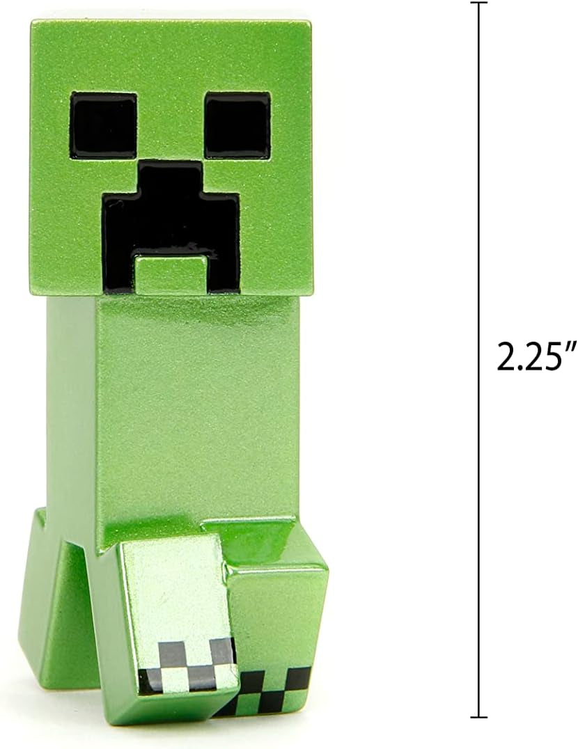 Jada Toys Juego de Figuras Minecraft (4 Piezas) Hechas de Metal - Figuras Coleccionables Minecraft Caves & Cliffs (Steve, Alex, Creeper y Warden) Para Gamers y Coleccionistas 8+ 6cm Cada Figuras de Acción Naty Shop