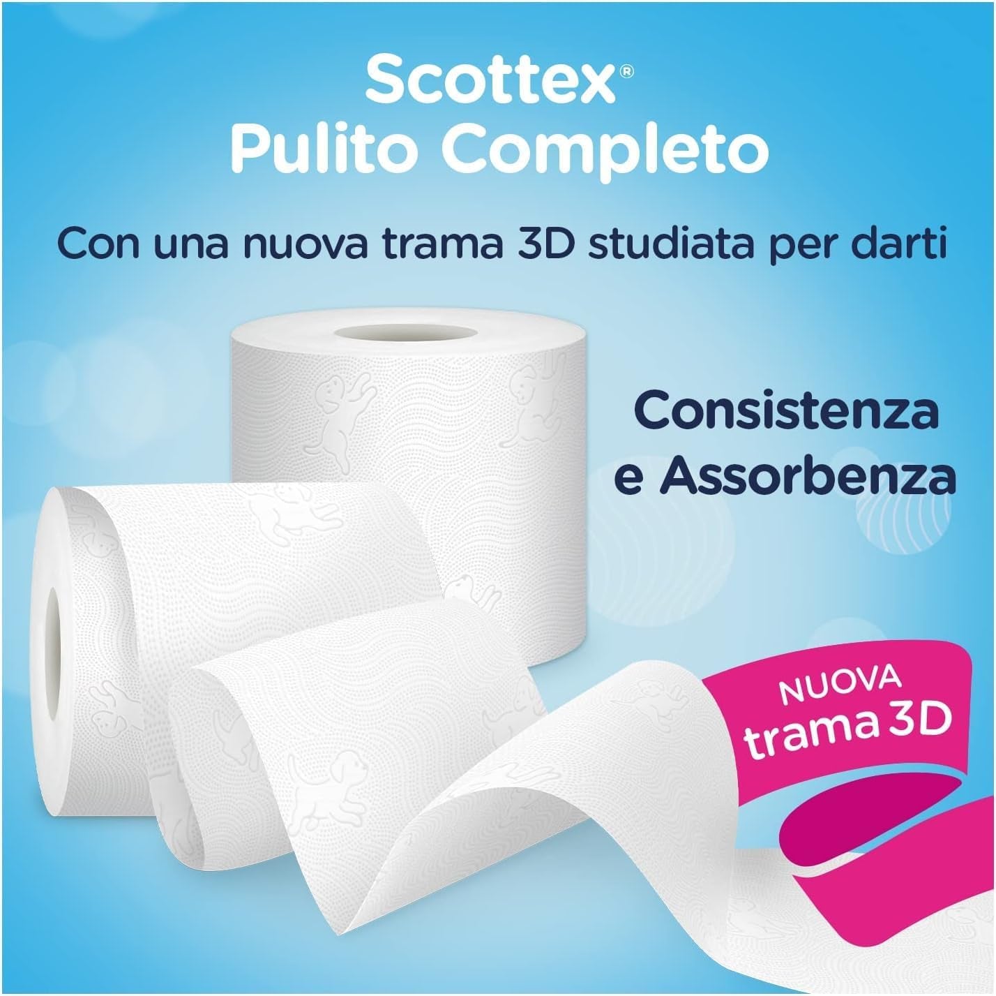 Papel higiénico, limpio, ahorra espacio, 64 rollos.