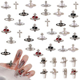 Planet Nail Art Charms, 32 piezas Saturn Shape Nagel Edelsteine ​​​​Für Acrylnägel, Glänzender Nagel Strasssteines Mädchen Nail Art DIY Handwerk Dekoration Zubehör