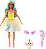 Barbie Hidden Magic - Muñeca Teresa con disfraz de hada, pelo ondulado y peine para peinarse divertida, a partir de 3 años, HLC36
