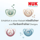 Chupete nocturno para bebés NUK First Choice | 6-18 meses | Chupetes de ortodoncia que brillan en la oscuridad | Calma al 99% de los bebés** | Conejo/Oveja | Paquete 0-2