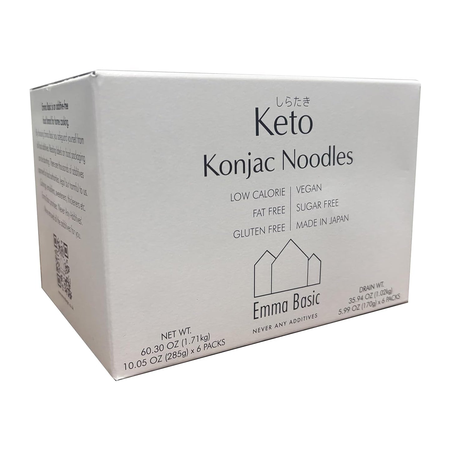 Fideos Shirataki konjac de Japón, 6 x 170 g | Dieta cetogénica | Cero carbohidratos | Sin gluten Bajo en calorías