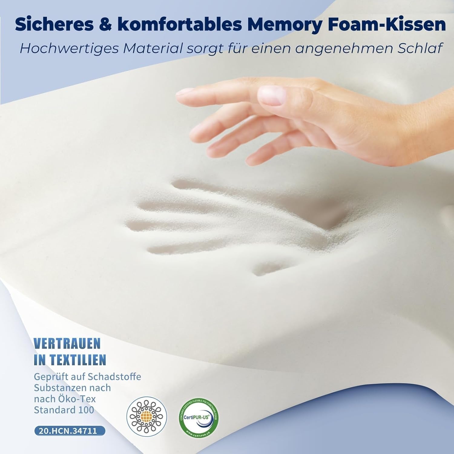 SAHEYER almohada ortopédica almohada para el cuello almohada para la cabeza, almohada ergonómica para el cuello almohada para dormir de lado 60 X 40 X 13/11 cm almohada viscoelástica para dormir de lado, espalda y estómago Almohadas ortopédicas cervicales Naty Shop