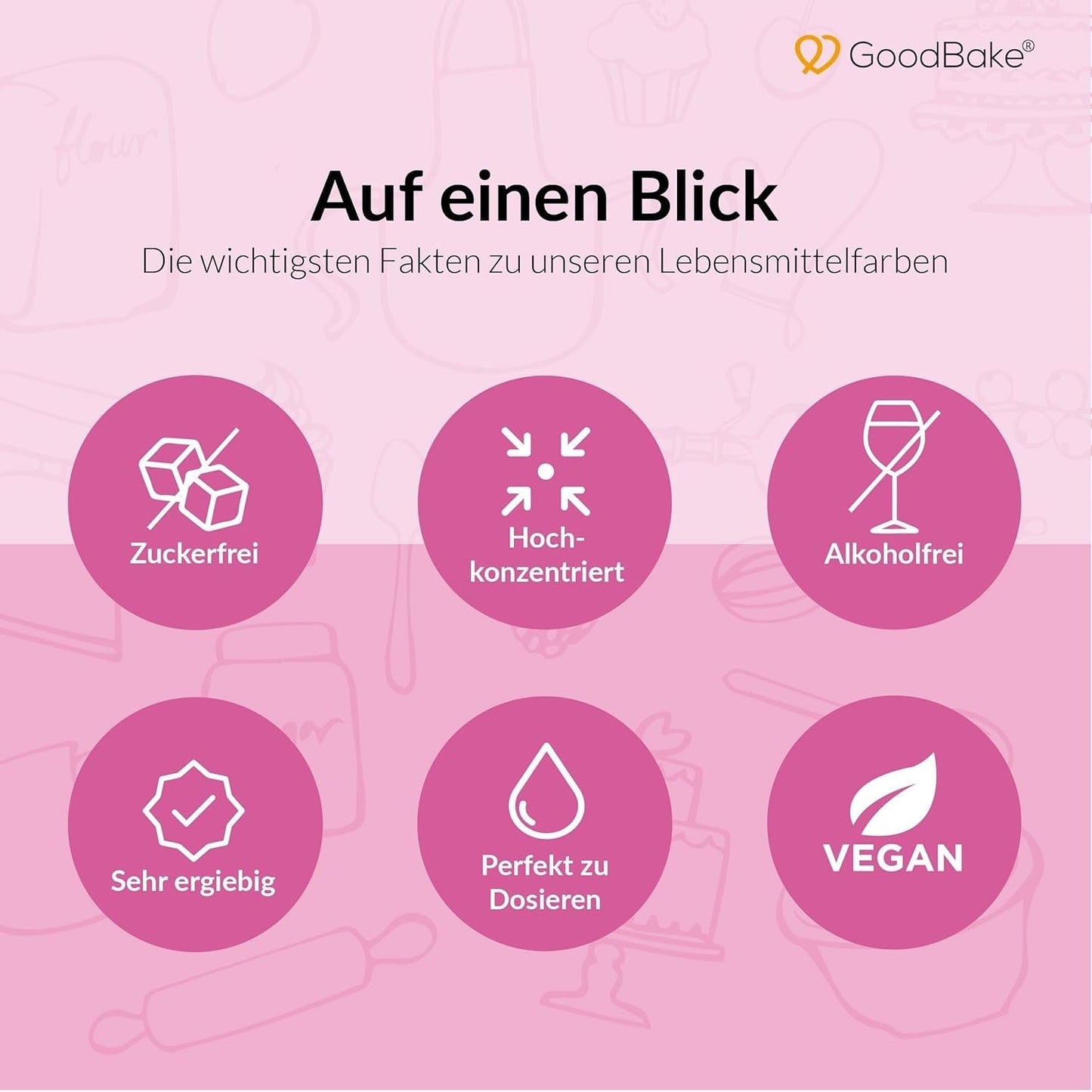 Colorante alimentario Goodbake Pastel Lila (11 ml) - Colorante alimentario de dosis alta - Para colorear pasteles, fondant, crema de mantequilla, macarrones, bebidas, limo y muchos otros artículos. 100% vegano