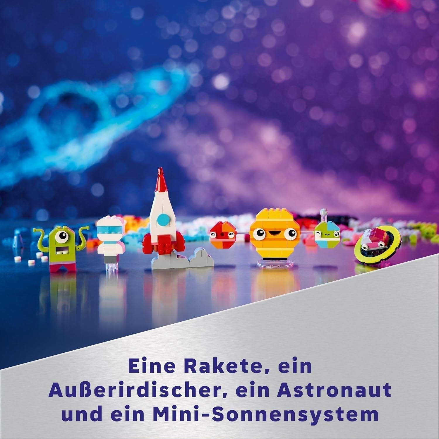 LEGO Classic Creative Space Planets Modelo de construcción del sistema solar para niños Juguete espacial con cohete Nave espacial Planetas y extraterrestres Regalo para niños de 5 años Niños y niñas 11037 Juegos de construcción Beuche den LEGO-Store