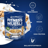 IronMaxx Fitness Muesli - Galletas y Crema, Bolsa de 2 kg | Muesli vegano rico en proteínas con contenido crujiente | Bajo en azúcar y alto en fibra.