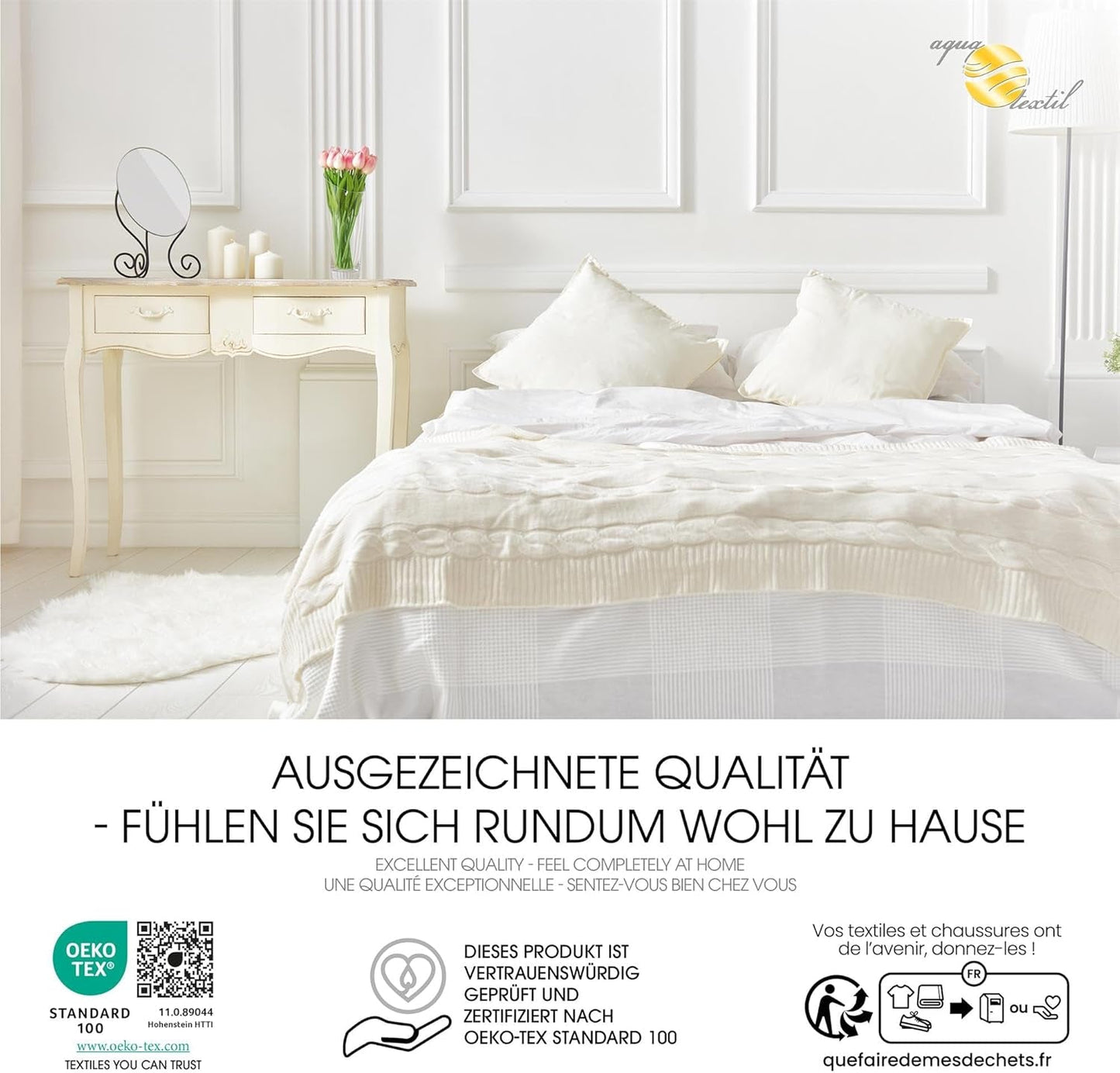 Aqua-Textil Juego Soft Touch Infantil Edredón 100 X 135 Cm 250G y 350G con almohada 40 X 60 Cm Edredón 150G 4 Estaciones Climatizador Oeko-Tex Edredones y edredones Naty Shop