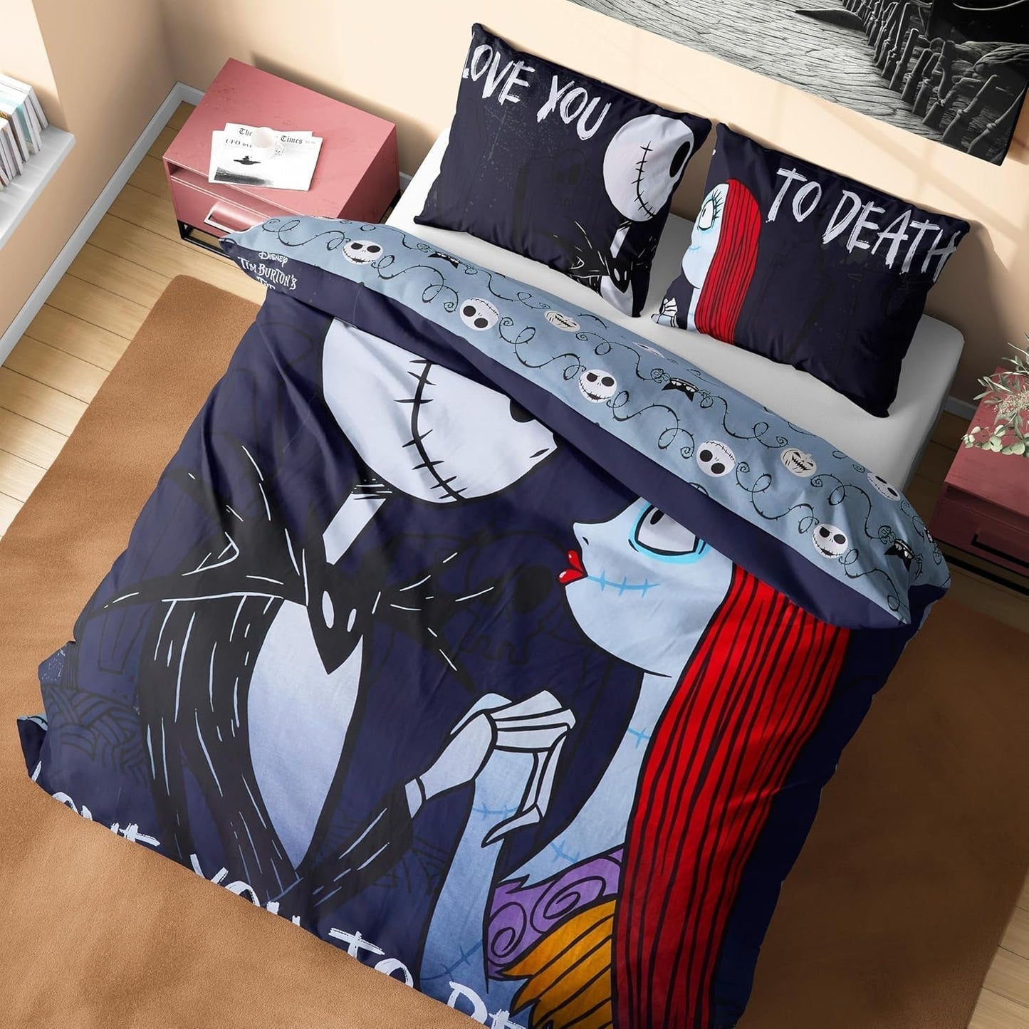 Ropa de cama para niños y jóvenes Ropa de cama - infantil Naty Shop Black Jack Sally - Doble