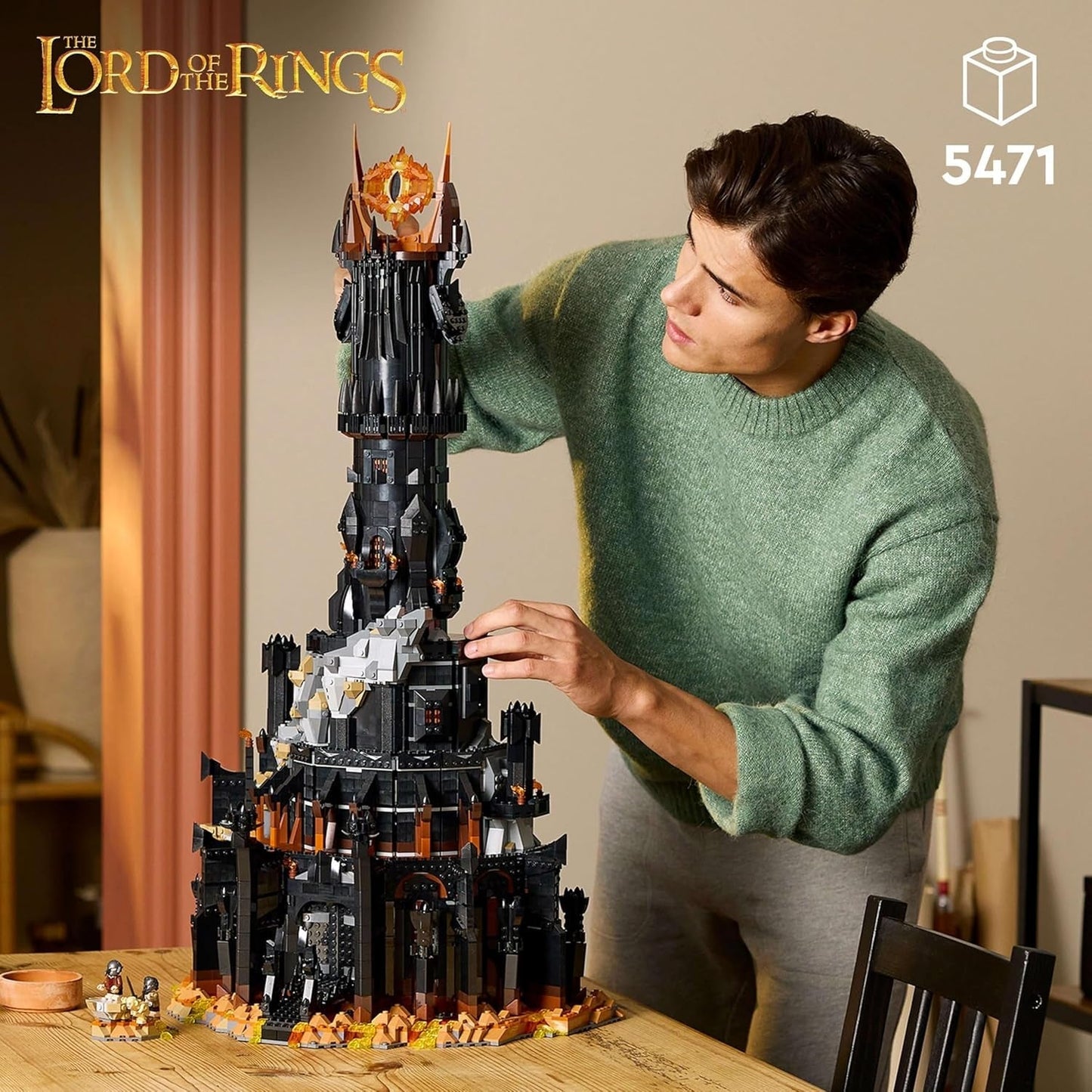 LEGO Icons El Señor de los Anillos: Juego de construcción para adultos Barad-Door con minifiguras de Sauron, Gothmog, Orco, Frodo, Sam y Gollum Recuerdos de la película Coleccionable para fanáticos 10333 Juegos de construcción Beuche den LEGO-Store