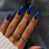 Uñas Cromadas Autoadhesivas - Pegamento Con Brillo Marrón Almendra Mediano En Las Uñas Uñas Postizas Con Brillo Pegamento En Uñas Artificiales Uñas Acrílicas Esmaltadas Para Mujeres 24 Piezas