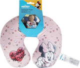 Tataway en Viaggio SI crece - Almohada de viaje Disney Minnie Mouse | Material suave y aterciopelado | Lavable a mano 30° | Relleno de microperlas | Silla infantil a partir de 3 años, Rosa, talla única, terciopelo Cojines de viaje Naty Shop