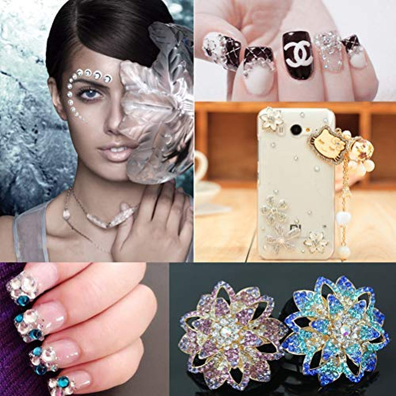 Diamantes de imitación para uñas con herramientas de punteado, decoración de uñas 3D, juego de piedras con purpurina para uñas, purpurina para decoración de uñas, accesorios para uñas, diseño de uñas con pinzas