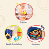 B.juguetes Juguete de bañera para niños de 13 piezas con barco, vaso apilable, pez, juego de pesca juguete para niños bañera a partir de 1 año Juguetes Bebe Naty Shop