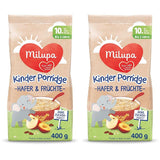 Milupa Papilla para bebés - Papilla de avena y frutas de 10 meses a 3 años, papilla 1 x 400 g (paquete de 2)