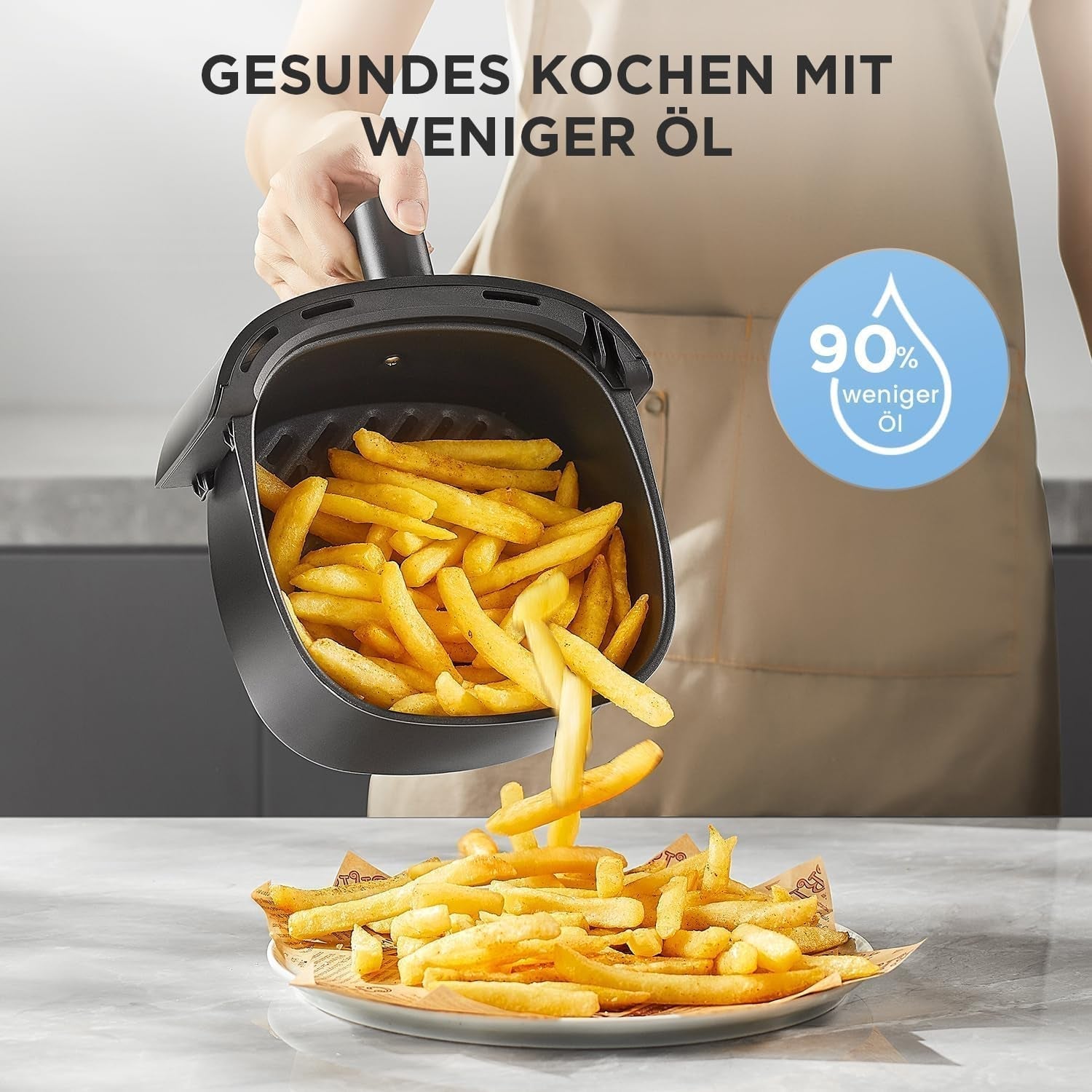 Freidora de Aire Caliente Midea 2L, 1150W Airfryer, Sin Aceite, Freidora de aire caliente, Función de apagado automático Electrodomésticos Naty Shop