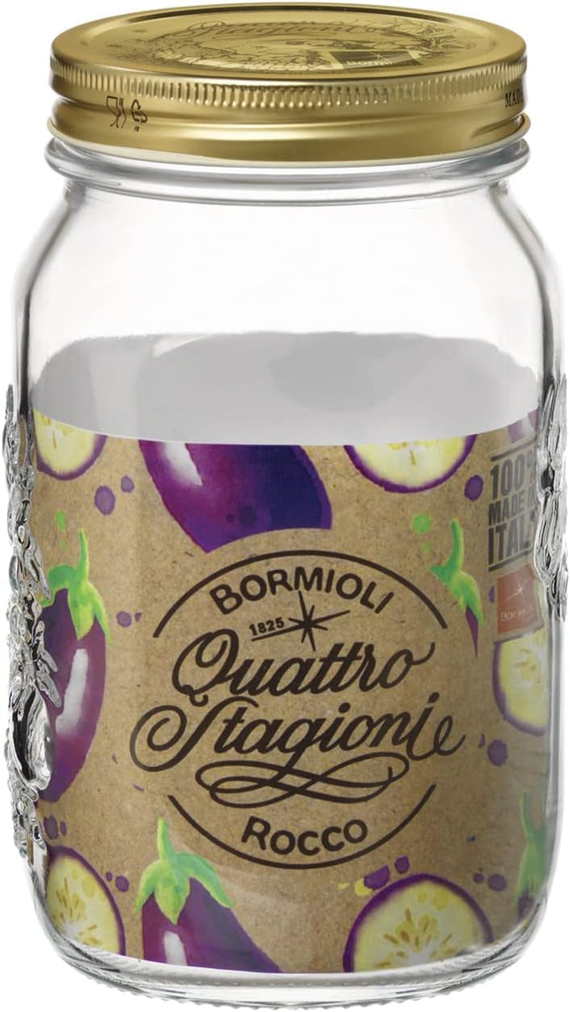 Bormioli QUATTRO STAGIONI tarro de conservación 1 litro (pack de 2) Cajas de conservación de alimentos Naty Shop