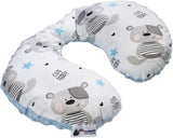 Medi Partners Almohada para el cuello para bebé Soporte para el cuello 100% algodón / Minky Almohada para el cuello para bebé para cochecito de coche Viajes Viajes Dormir Almohada para el cuello Snooze Roll (REH con Minky gris) Almohadas ortopédicas cervicales Naty Shop Osito de peluche Minky azul claro