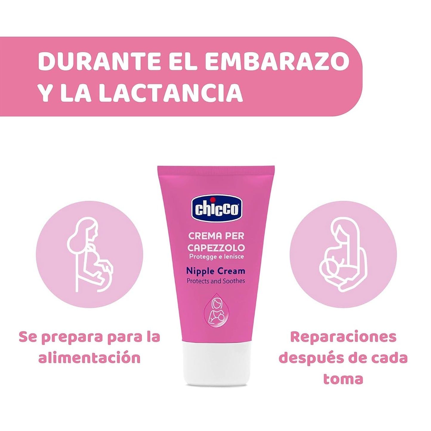 Chicco Brustwarzencreme, Bereitet Die Brustwarze Auf Das Stillen Vor, Nährend, Parfümfrei Und Sicher Für Kinder, Hinterlässt Keine Flecken Auf Dem Gewebe Accesorios Alimentación y Lactancia Bebe Naty Shop