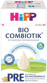 Leche de fórmula con leche ecológica Hipp PRE BIO Combiotik, pack de 4 (4 x 600g) Naty Shop Pre Bio Combiotik nueva fórmula 4 x 600 gramos