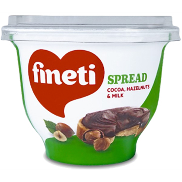 Fineti, Crema con cacao, avellanas y leche 200g Glaseado y Decoración Naty Shop 200 gramos