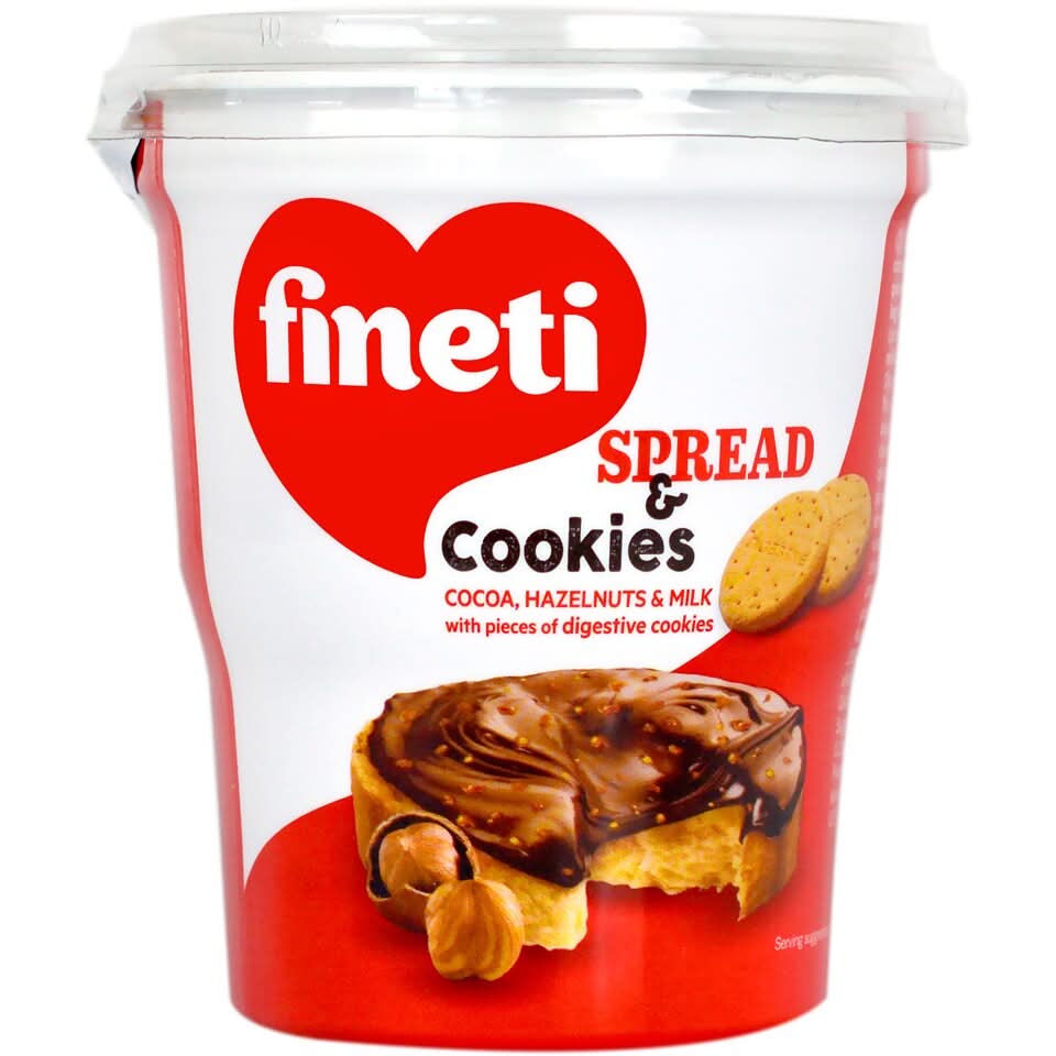 Fineti, Crema para untar con cacao, avellanas y galletas 370g Esmaltes y Decoración Naty Shop