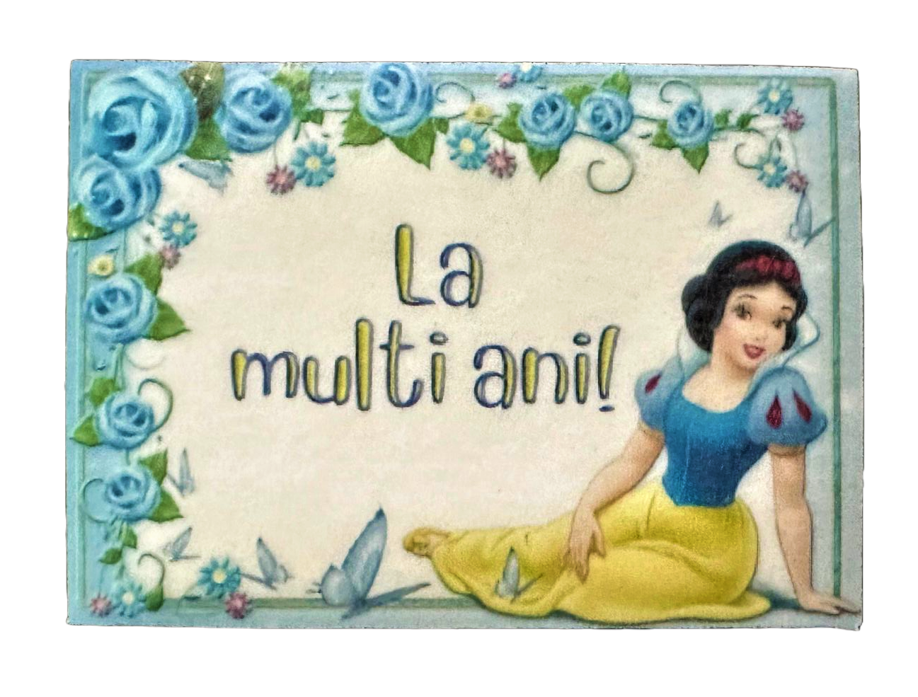 Decoración de azúcar comestible, Blancanieves - "¡Feliz cumpleaños!" Decoraciones de Nati Shop Pasta de Azúcar