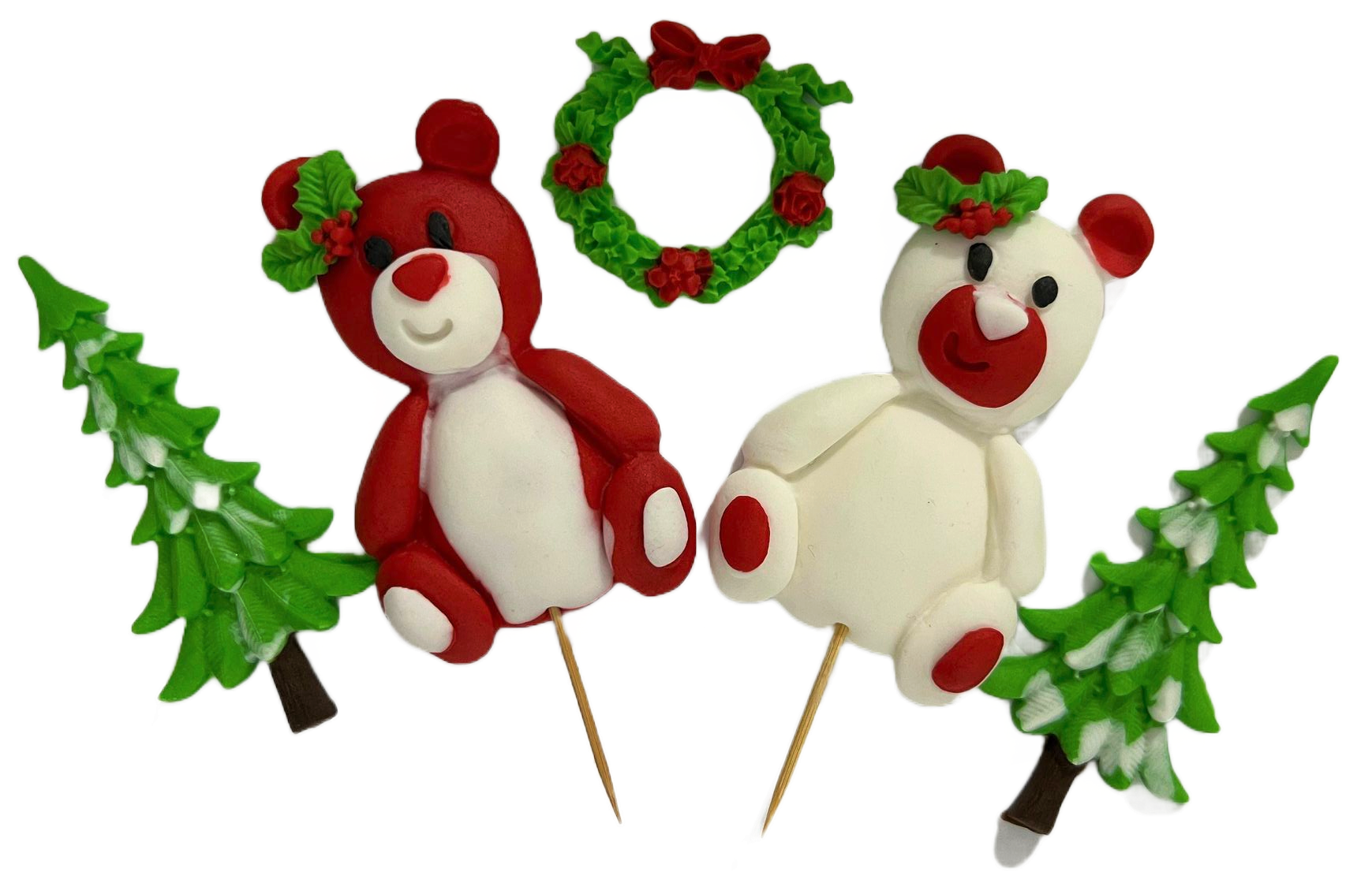 Set de adornos de azúcar comestible, Adornos navideños en pasta de azúcar Nati Shop