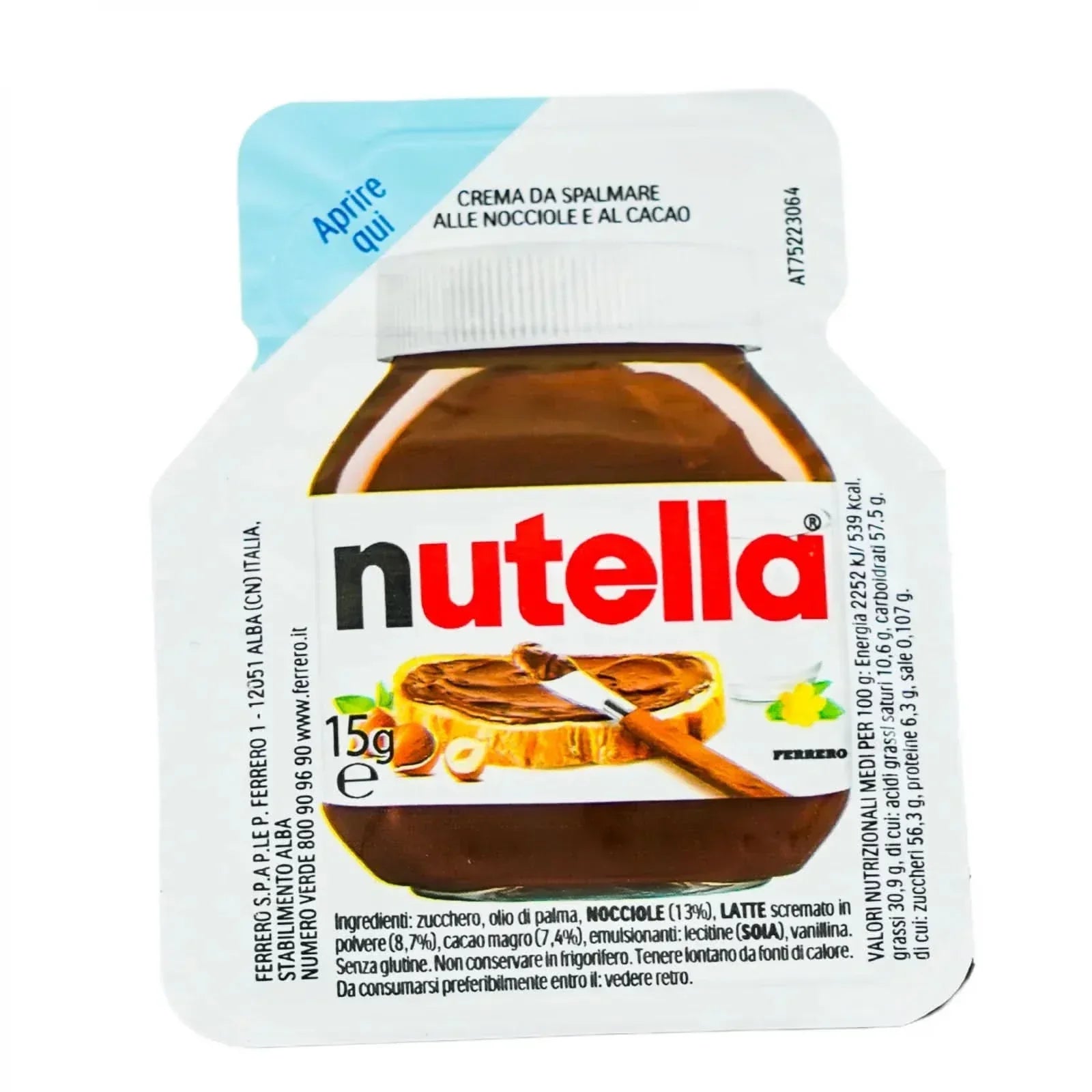 Crema de Nutella, Cacao y Avellanas, 15 g Naty Shop Glaseado y Decoración 15 gramos