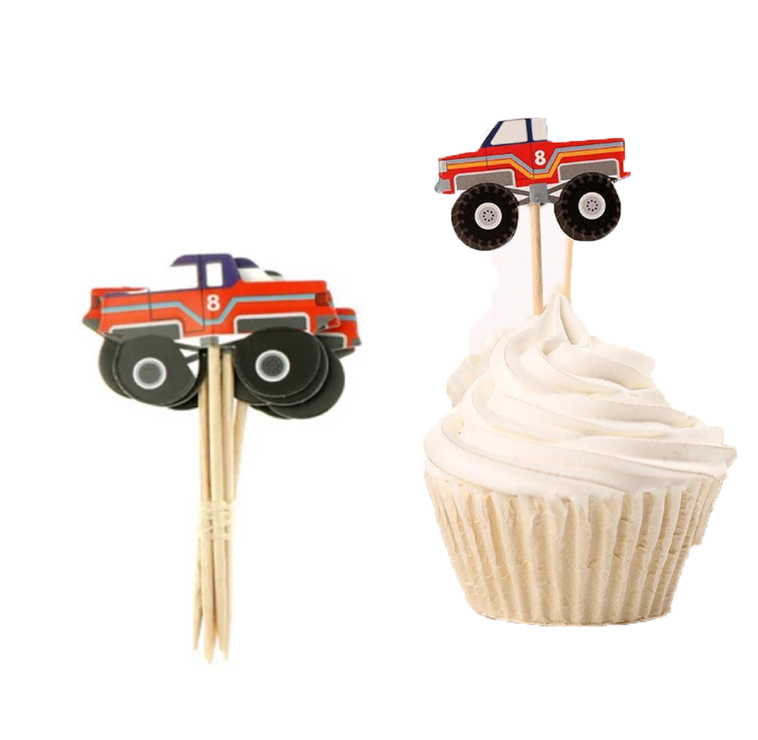 Set decoración cupcakes furgoneta 12 piezas Naty Shop