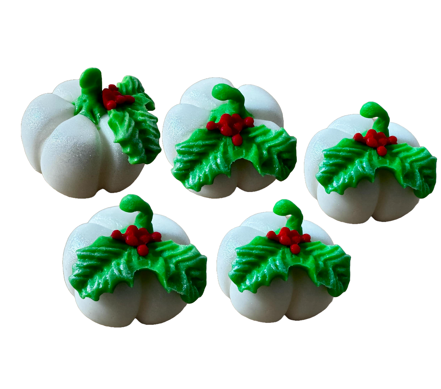 Set de 5 adornos de pasta de azúcar comestible, Arboles de Navidad Adornos de pasta de azúcar Naty Shop
