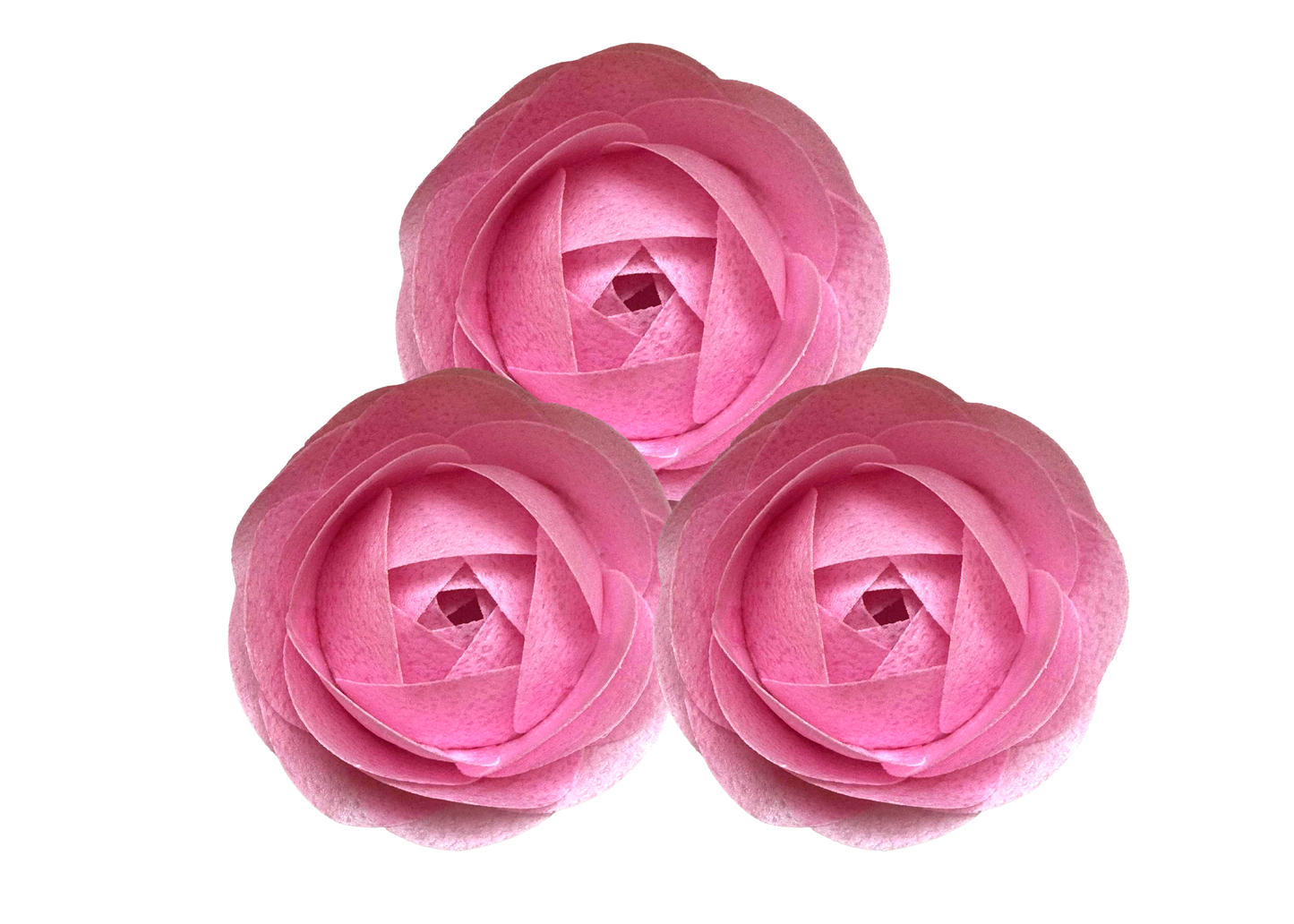 VafaCraft Set Decoraciones Comestibles De Wafa Rosas Rosadas - Hecho A Mano, 3 Piezas