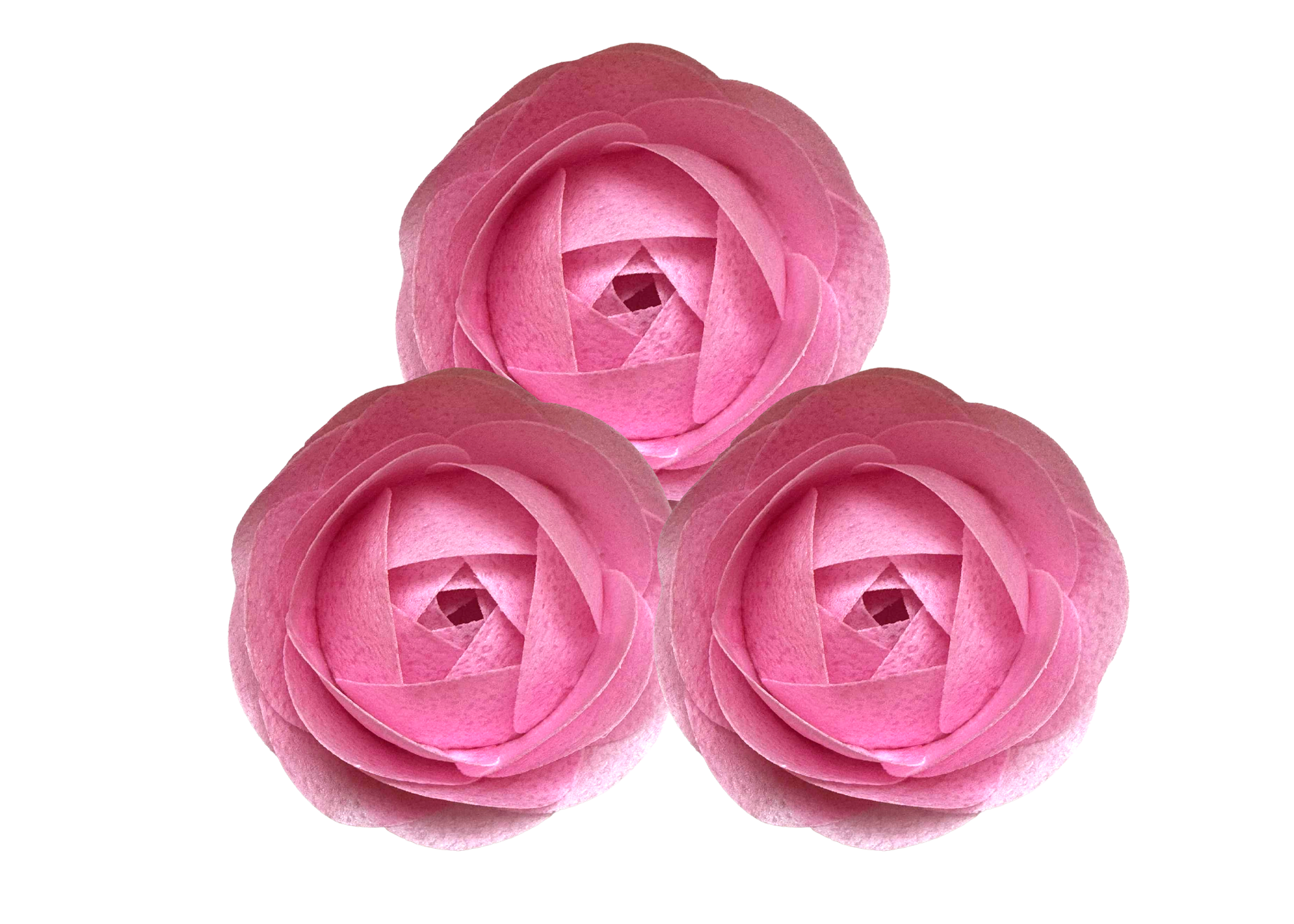 VafaCraft Set Decoraciones Comestibles De Wafa Rosas Rosadas - Hecho A Mano, 3 Piezas