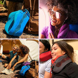 Almohada de viaje para el cuello Cabeau Long Flight - Evolution Cool - Espuma viscoelástica de apoyo con ventilaciones - Compacta con estuche de transporte (púrpura) Naty Shop Travel Pillows