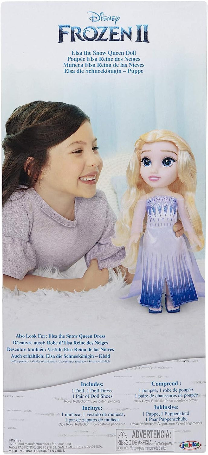 Muñeca Disney Frozen 2 ELSA La Reina de las Nieves - Muñeca movible de 35 cm de altura con un vestido icónico de moda y cabello largo y suelto para mayor diversión a la hora de jugar, para niñas a partir de 3 años, 214894 Naty Shop Dolls
