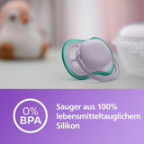 Chupetes Philips AVENT ultra air - Chupetes ligeros y transpirables para bebés de 0 a 6 meses, sin BPA, con estuche como esterilizador, pack de 2, modelo SCF085/24