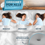Almohada ortopédica [Nominada al Premio a la Innovación en Ergonomía] Almohada para el dolor de cuello hecha de espuma viscoelástica | Almohada de soporte para el cuello Almohada ergonómica para dormir de lado Almohadas ortopédicas cervicales grises Naty Shop