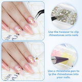 Harz Strasssteine ​​​​4200Pcs Strass Kristalle 1Mm-5Mm Gemischte Kinder Bastelsachen Kit Mit Strass Mit Picking Pinzette Und Stift para DIY Nägel Kleidung Kunsthandwerk Gemischt Becher Party (A)