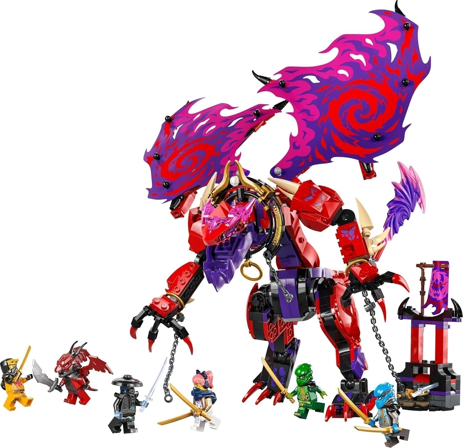 LEGO NINJAGO Dragón del Caos Diente de Trueno - Juguete con 6 minifiguras ninja - Juego de construcción de rol para niños y niñas a partir de 8 años - Regalos para fans de la serie de televisión Rise of the Dragons 71832 Juegos de construcción Beuche den LEGO-Store