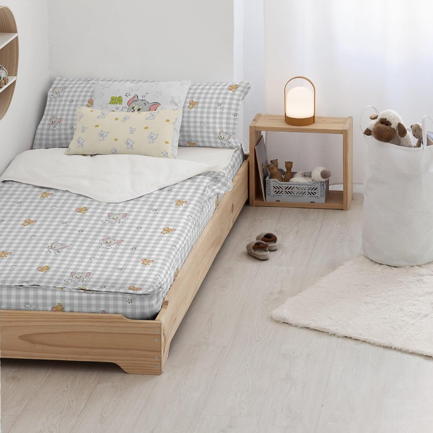 Aún No Colcha 100% algodón, modelo Tom Jerry Vichy, para camas de 90 cm de ancho (90 X 200 cm) Edredones y colchas Naty Shop Tom Jerry Vichy Completa