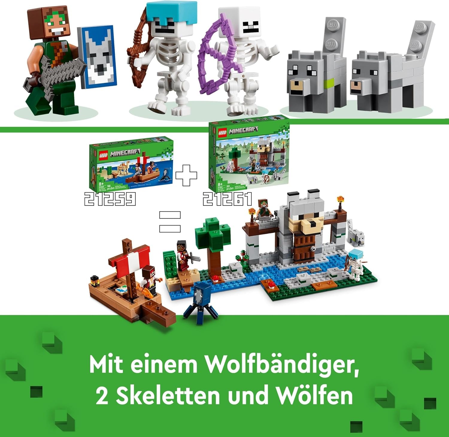 LEGO Minecraft El Viaje del Barco Pirata Calamar y Camello Figura Pirata Juguete Construcción de Barcos Juego de rol Regalo para niños y niñas 8 años 21259 Juegos de construcción Besuche den LEGO-Store