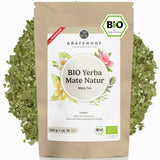Té de yerba mate orgánico El original 1 kg de té de mate suelto alto en cafeína Sin tostar Hojas de mate secadas al aire probadas en laboratorio Envasadas en Alemania Calidad premium Gräfenhof