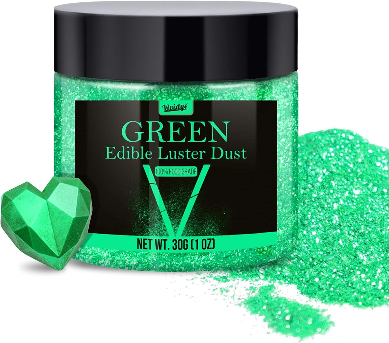 Purpurina comestible, 5 gramos Naty Shop Verde