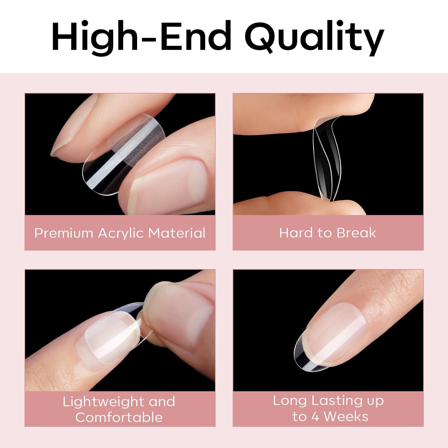 Modelones Puntas de Uñas 510 Piezas - Juego de Puntas de Uñas de Cobertura Completa, Juego de Puntas de Gel, Puntas de Uñas de Resina PMMA Prepulidas, Uñas Artificiales para Pegamento en Nail Art DIY, Squoval Corto