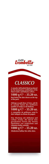 Caffè Trombetta Italien Kaffee Geröstete Kaffeebohnen, clásico. Eine perfekte Harmonie zwischen Aroma und Körper - 1 kg