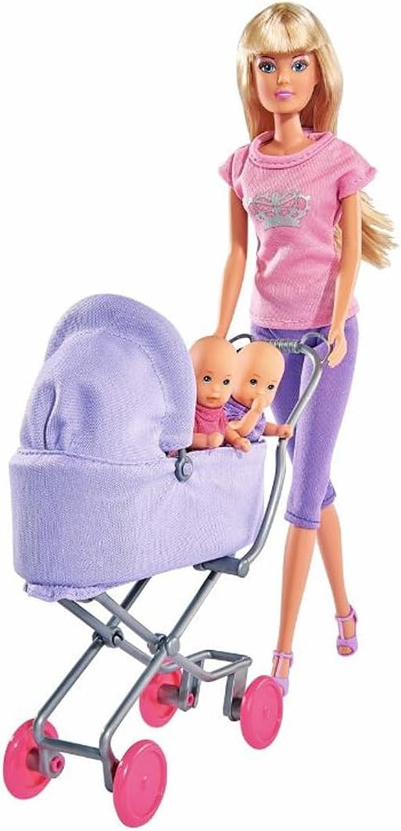 Simba Steffi Love Sunshine Twins - Muñeca con gemelos y cochecito, incluye accesorios como biberones y juguetes, variante con 2 muñecos a juego, juego de muñecos para niños a partir de 3 años