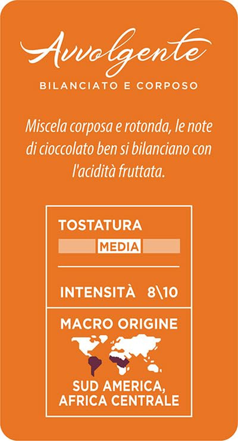 Caffè Mauro Torrefazione Kaffeekapseln Espresso Avvolgente, Intensität 8/10-144 Kapseln Compatible with Kaffeemaschinen der Marke Lavazza* A Modo Mio*, 144 Stück, Hergestellt in Italien